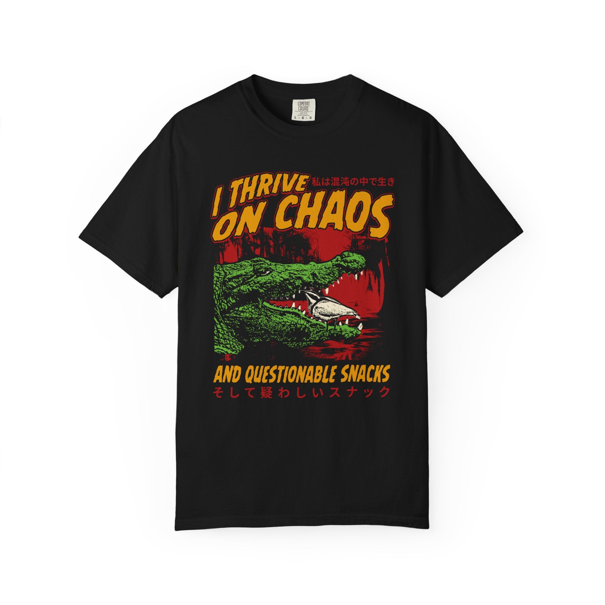 I Thrive On Chaos And Questionable Snacks Retro Tee