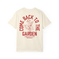 Come Back To The Garden Unisex Ivory T-shirt Back View Divinely Good Christian Faith Based Apparel 
