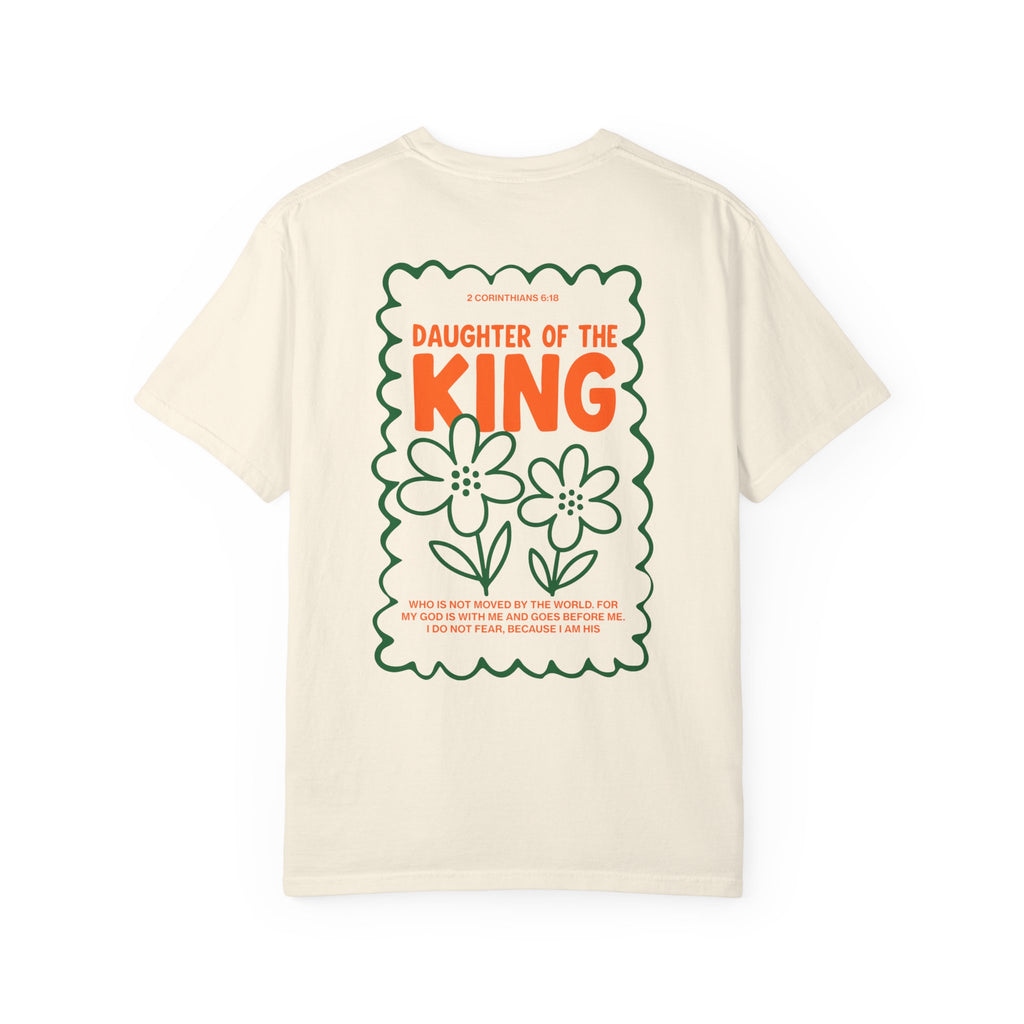 Daughter of the King Christian t-shirt for women Ivory Color faith-based apparel from Divinely Good
