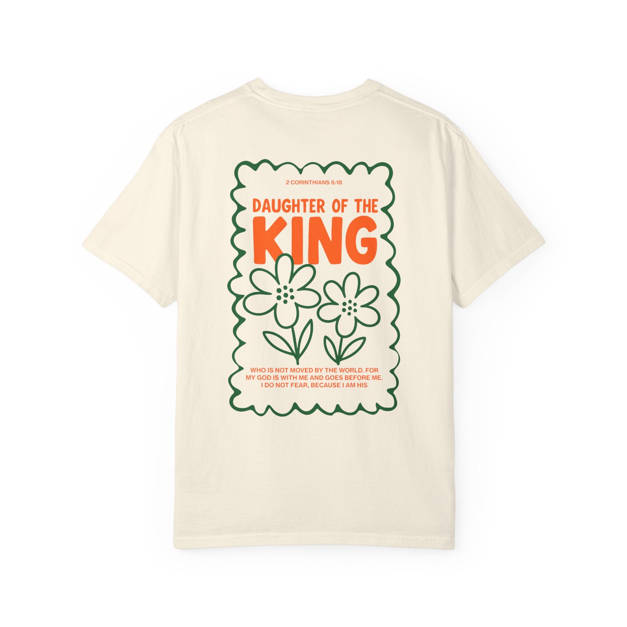 Daughter of the King Christian t-shirt for women Ivory Color faith-based apparel from Divinely Good
