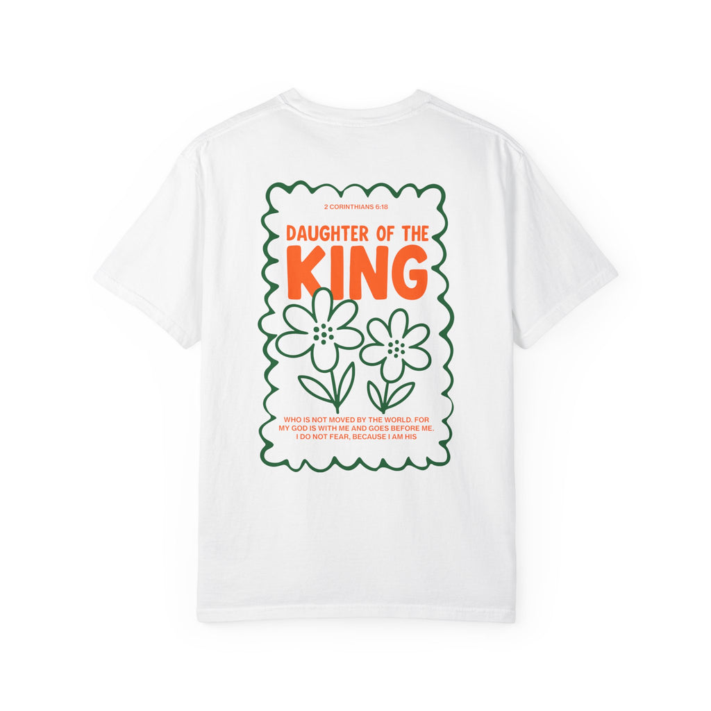 Daughter of the King Christian t-shirt for women White Color faith-based apparel from Divinely Good
