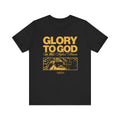 Glory To God Christian T-Shirt Black  – Faith Apparel Front View
