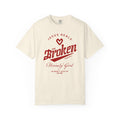 Jesus Heals The Broken Psalm 147:3 Unisex  Ivory T-shirt Front View Divinely Good Christian Apparel