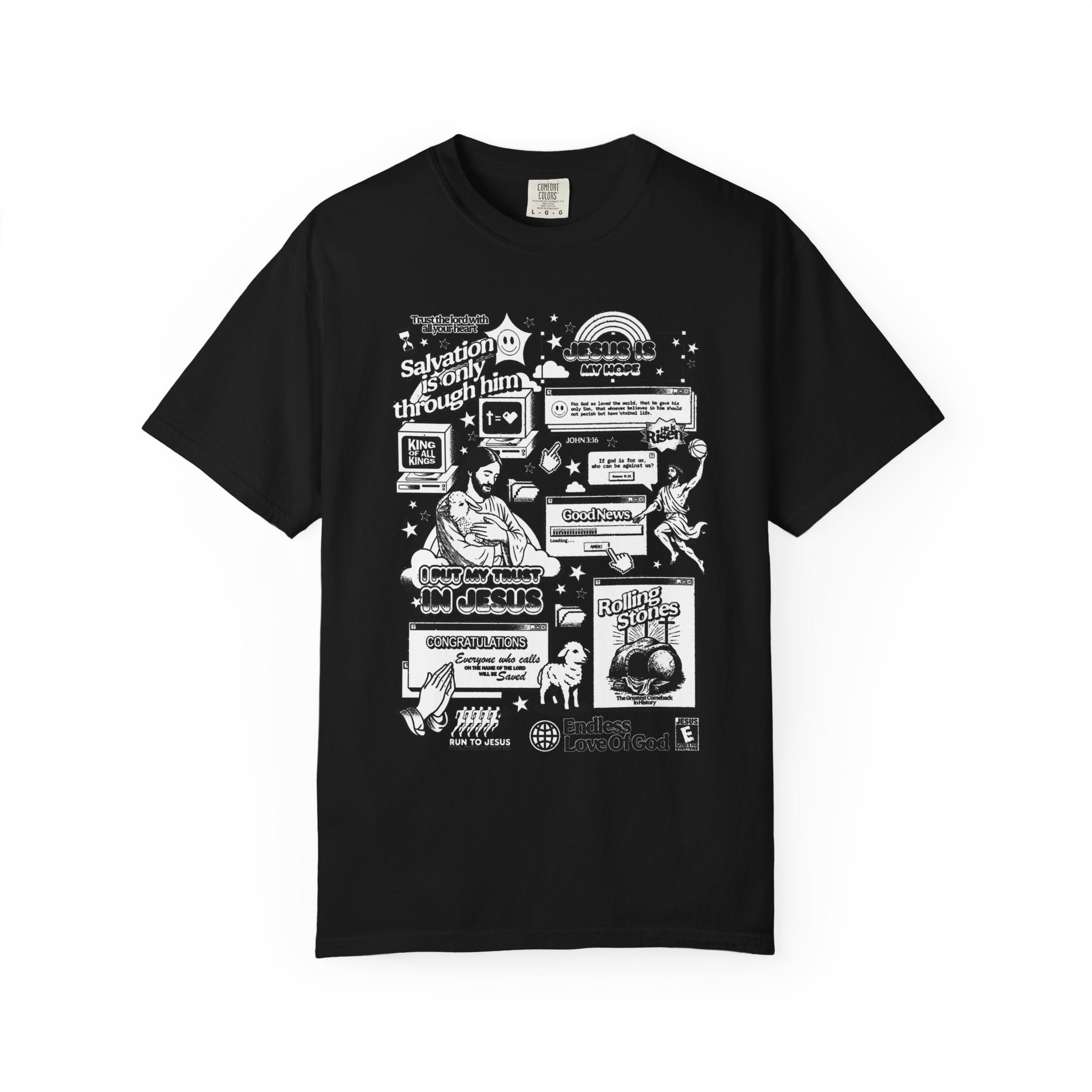 Jesus Is My Hope Unisex Black T-shirt Front View Divinely Good Christian Apparel