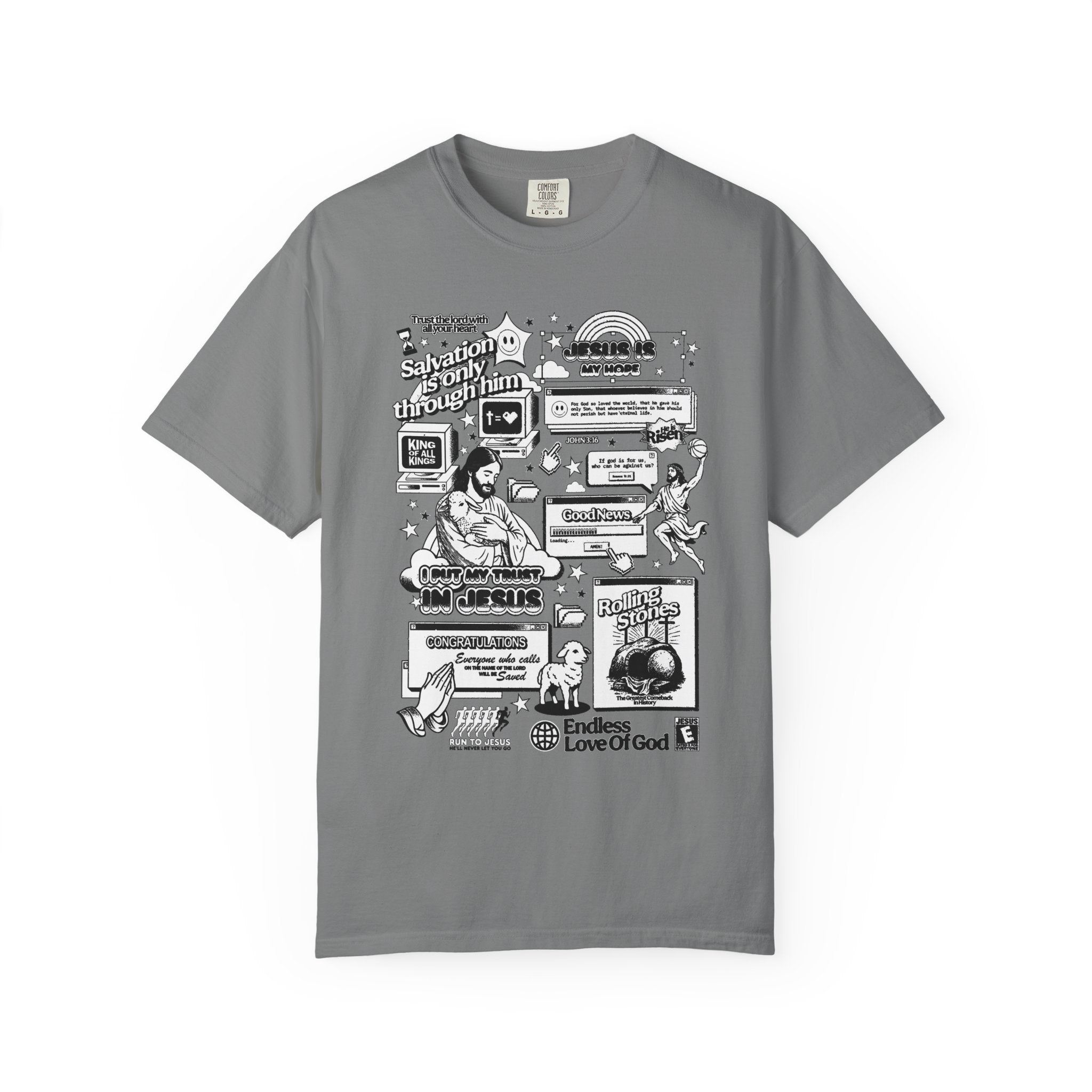 Jesus Is My Hope Unisex Gray T-shirt Front View Divinely Good Christian Apparel