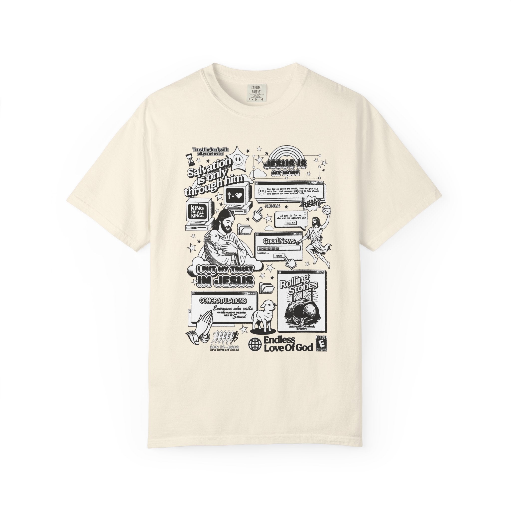 Jesus Is My Hope Unisex Ivory T-shirt Front View Divinely Good Christian Apparel