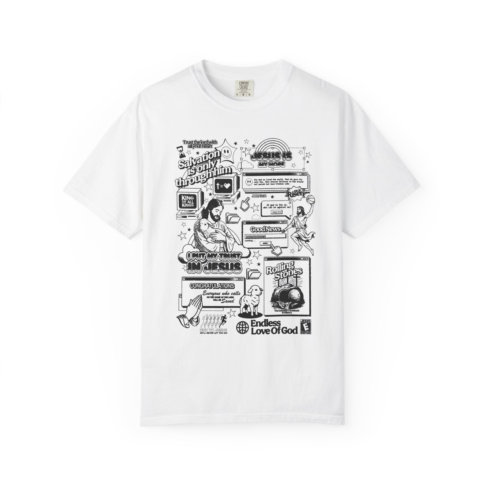 Jesus Is My Hope Unisex White T-shirt Front View Divinely Good Christian Apparel