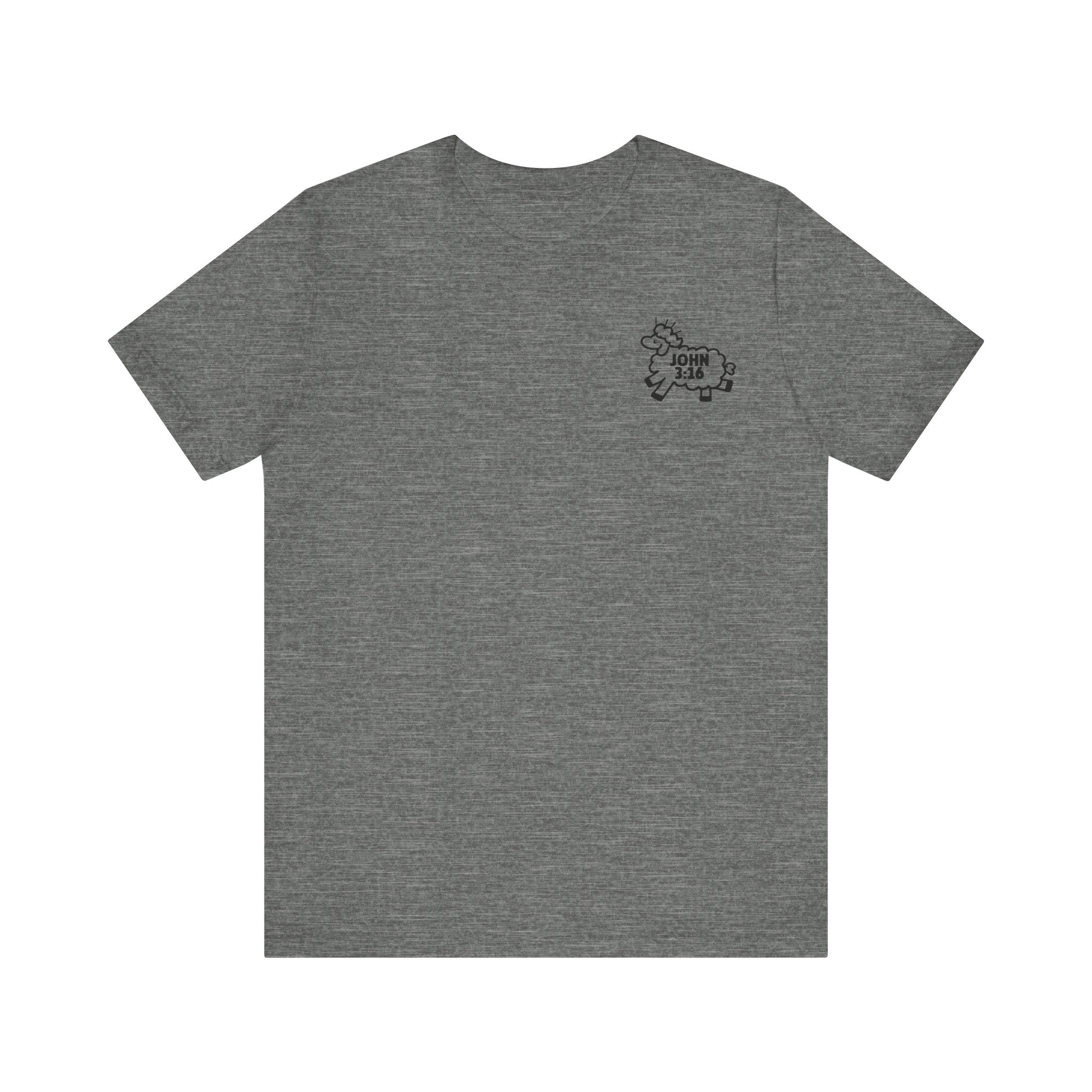 Jesus Loves You John 3:16 Athletic Heather Grey Front View Divinely Good Christian Faith Based Apparel 