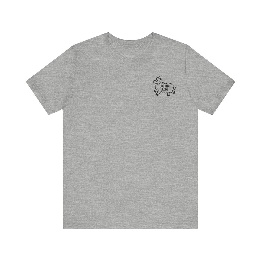 Jesus Loves You John 3:16 Grey Heather Front View Divinely Good Christian Faith Based Apparel 