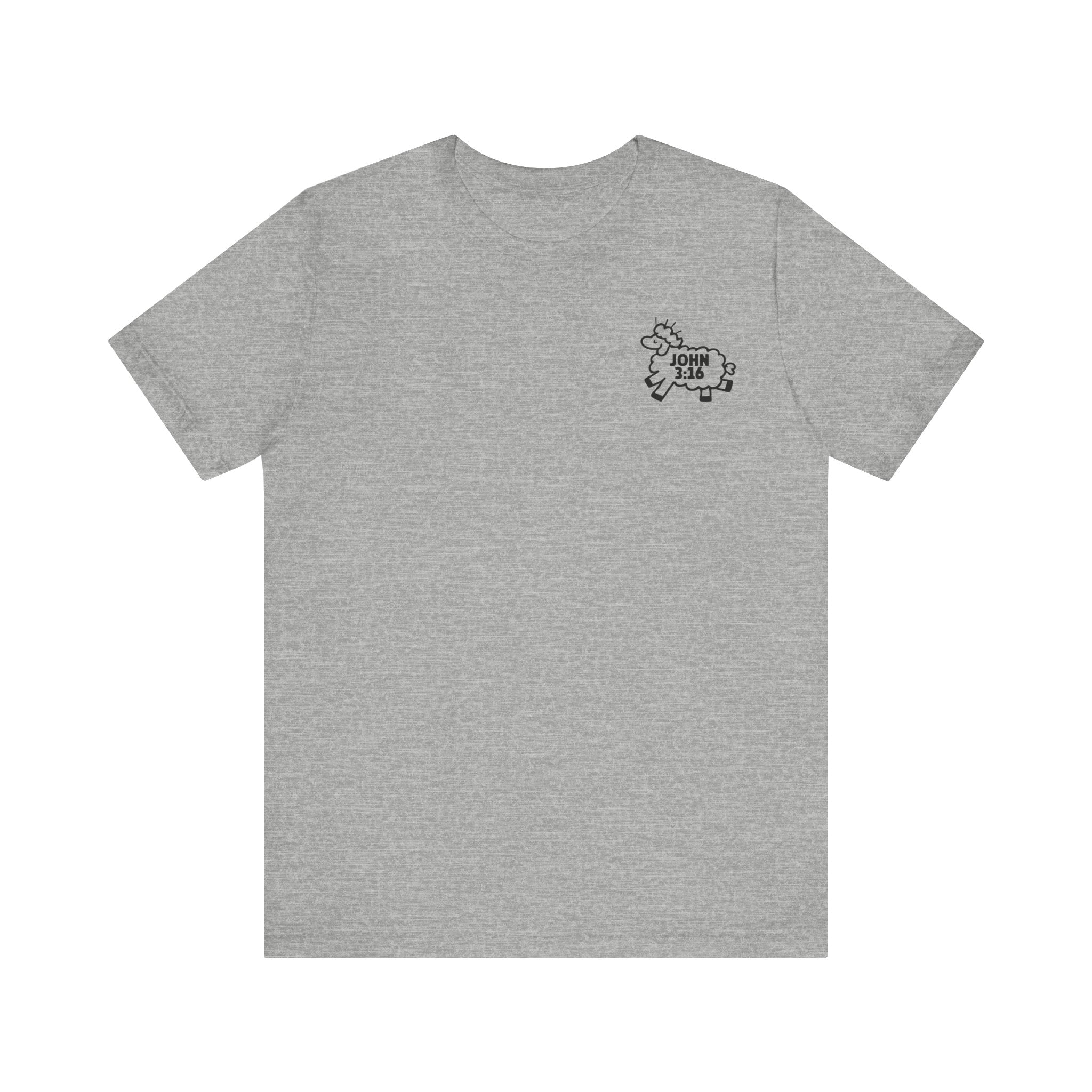 Jesus Loves You John 3:16 Grey Heather Front View Divinely Good Christian Faith Based Apparel 