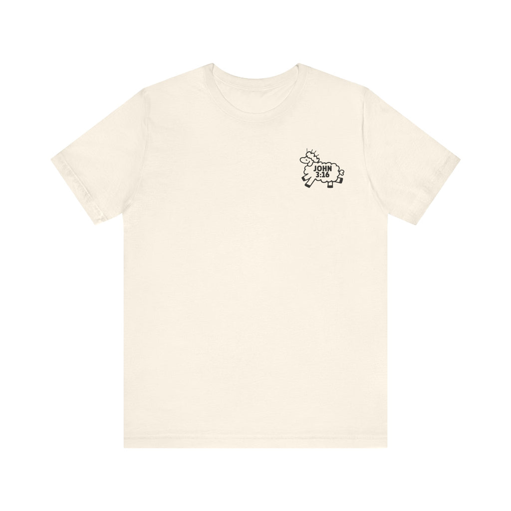 Jesus Loves You John 3:16 Natural Front View Divinely Good Christian Faith Based Apparel 